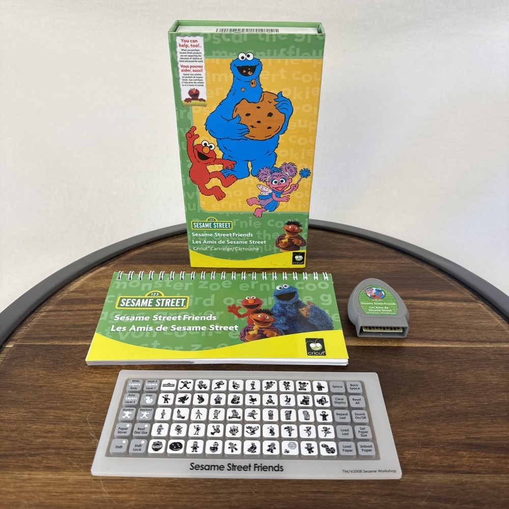 Cricut Sesame Street Friend Cartridge Set 29-0700 Elmo Cookie Monster Kids Craft